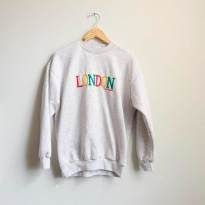 London England embroidered crewneck